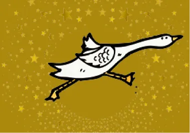 Illustration einer laufenden Gans für Gans to Go